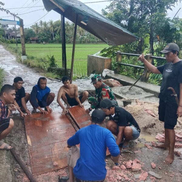 Babinsa Koramil 0115/Cimanggu Gotong Royong Bersama Warga&hellip;