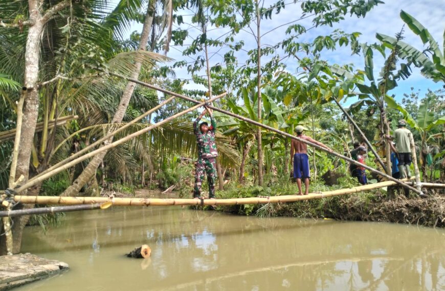 Babinsa Koramil 0116/Cikeusik Gotong Royong…